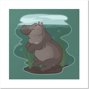 Hippo Float Posters and Art